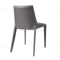 Italiaanse minimalistische zwarte zadelleer eetkamerstoelen